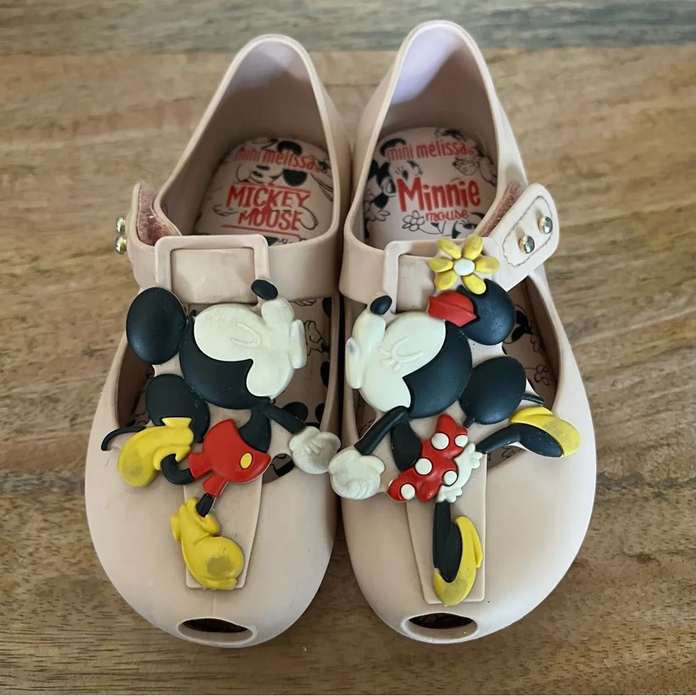 Mini Melissa Disney Minnie & Mickey Ultra girl Mary Jane SZ 8 Toddler Jelly
